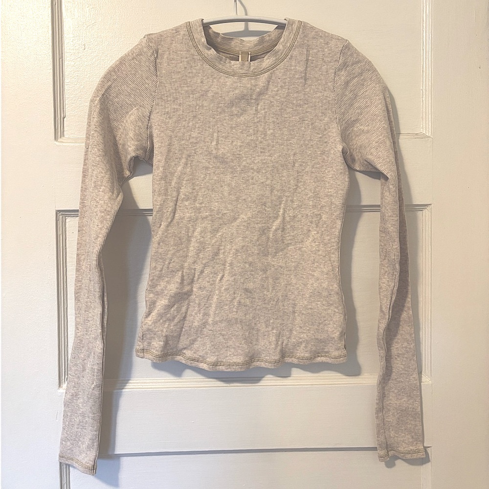 Skims crop top shirt ribbed long sleeve soft